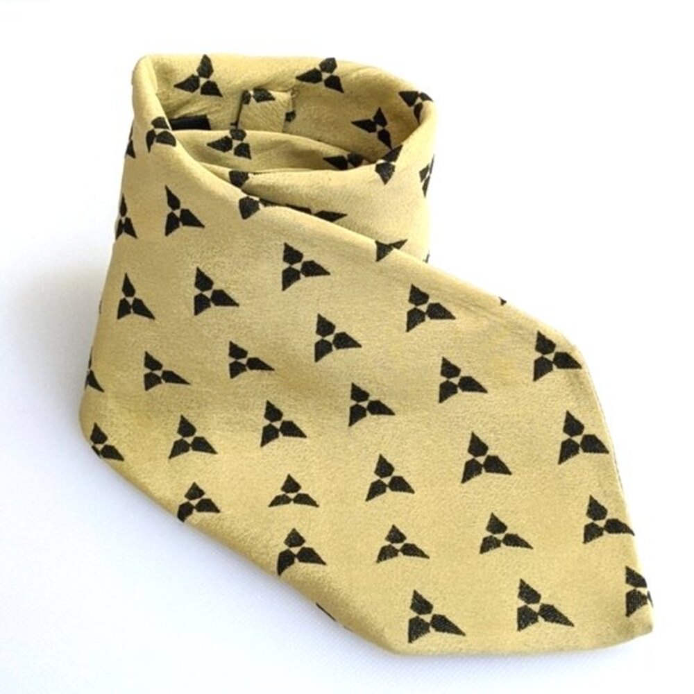 VTG Handmade GIORGIO ARMANI Silk Neck Tie Gold & Black (A Milano - Borgonuovo)